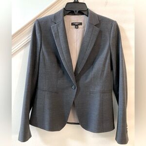 Ann Taylor Virgin Wool Blazer 4 Petite Gray